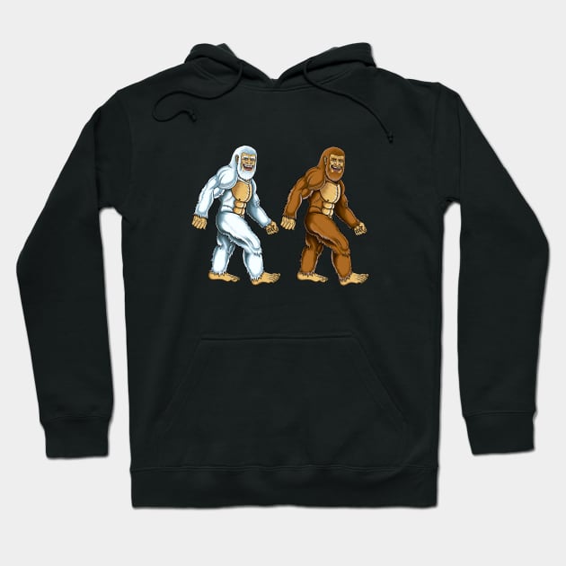 Bigfoot and Yeti best friends,Sasquatch Hoodie by Artardishop